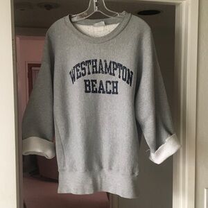 LEE/GRAY-“WESTHAMPTON BEACH”WIDE RAW EDGE SLEEVE SWEATSHIRT